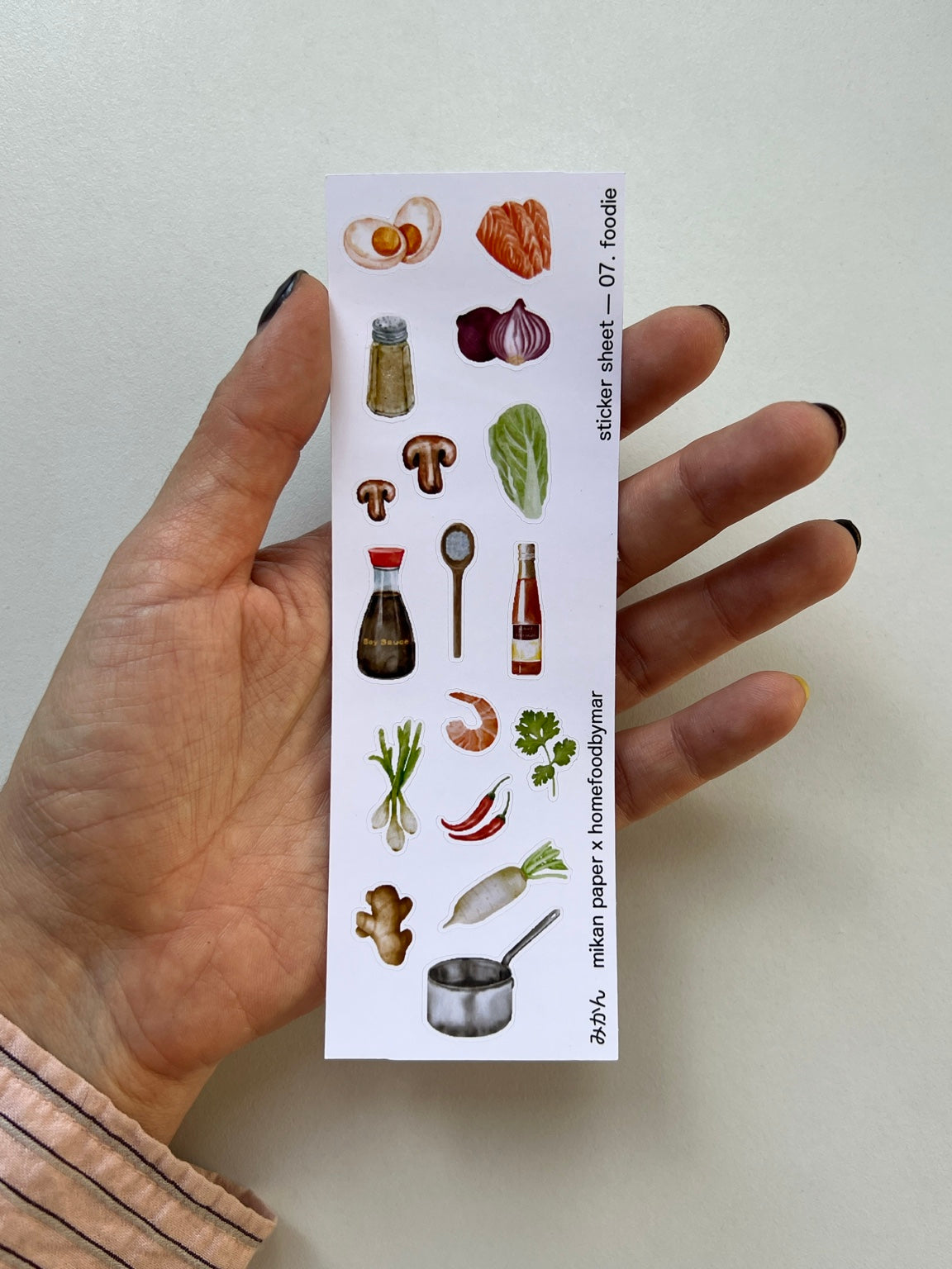 Paper Tool 07 Foodie de Mikan Paper, fotografía real del producto
