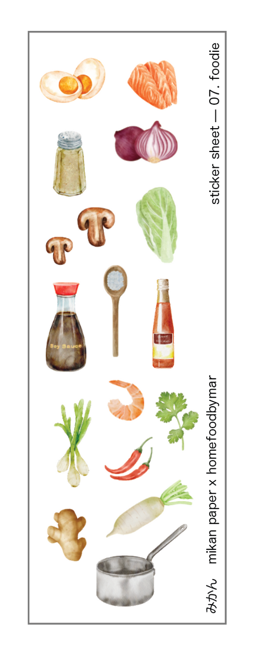 Paper Tool 07 · Foodie de Mikan Paper, diseño original de la sticker sheet.